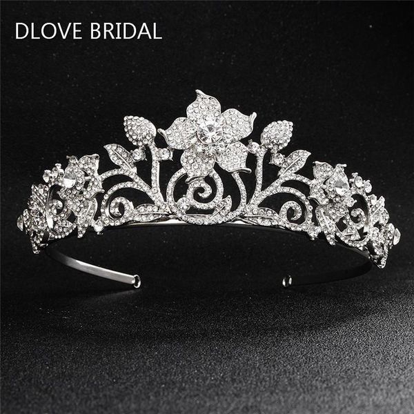 

hair clips & barrettes design crystal floral bridal crown rhinestone tiara jewelry accessory for wedding party, Golden;silver