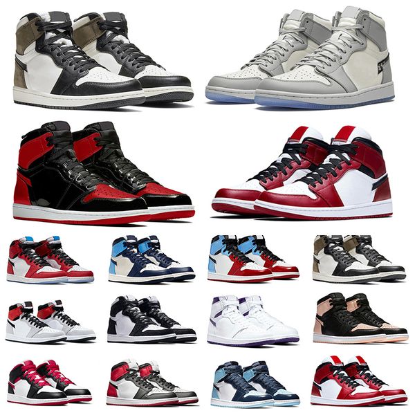 

jumpman 1 1s mens basketball shoes sneakers fearless dark mocha chicago bred patent university blue twist shadow hype royal men outdoor trai