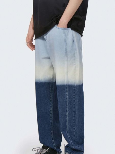 

men color block jeans j5my#, Blue