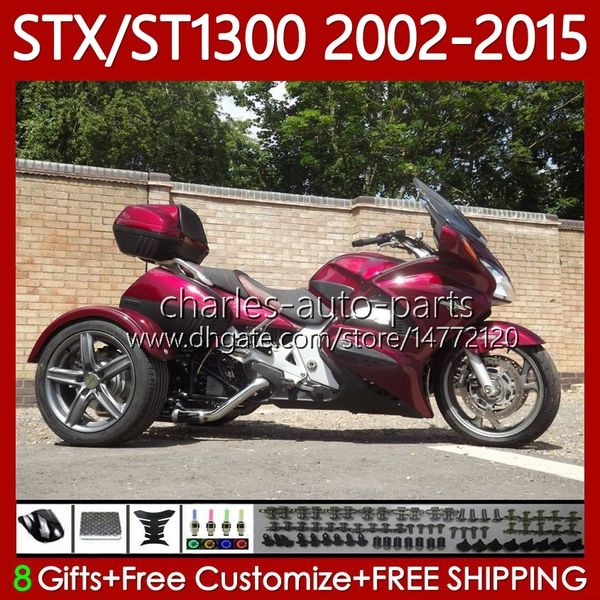 Verkleidungen für HONDA ST1300 Metallic Red STX1300 Pan European 2002–2015 Karosserie 93Nr