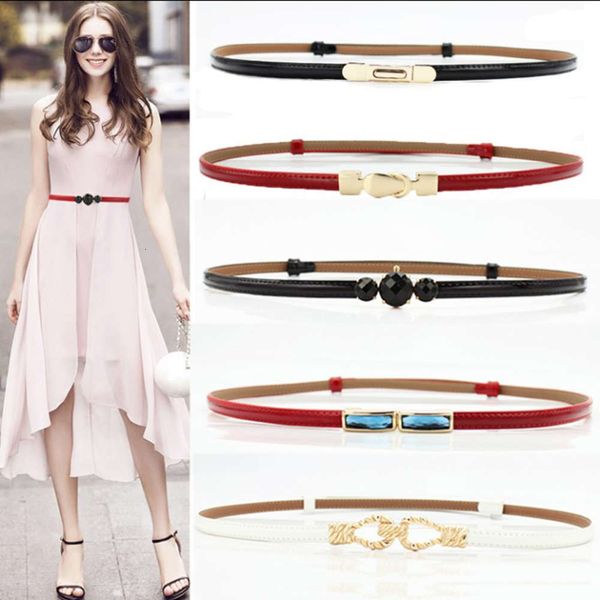 

thin belt simple and versatile dress waist chain korean leather with skirt fashion black women's new style, Black;brown