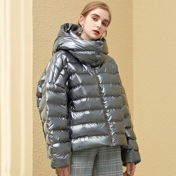 

2021 new dwaterproof water winter women's 90% white down jacket with hood long female parka outwear wind qcl0, Black