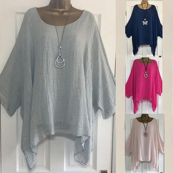 

4xl 5xl plus size casual womens and blouses loose o neck women blouses batwing long sleeve solid women tunic, White