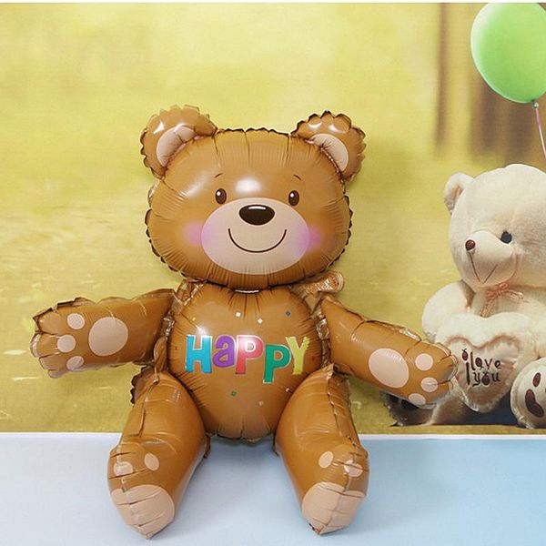 

7770cm 3d bear foil helium balloons happy birthday party decoration kids inflatable toys baby shower party suppiles wmtblt