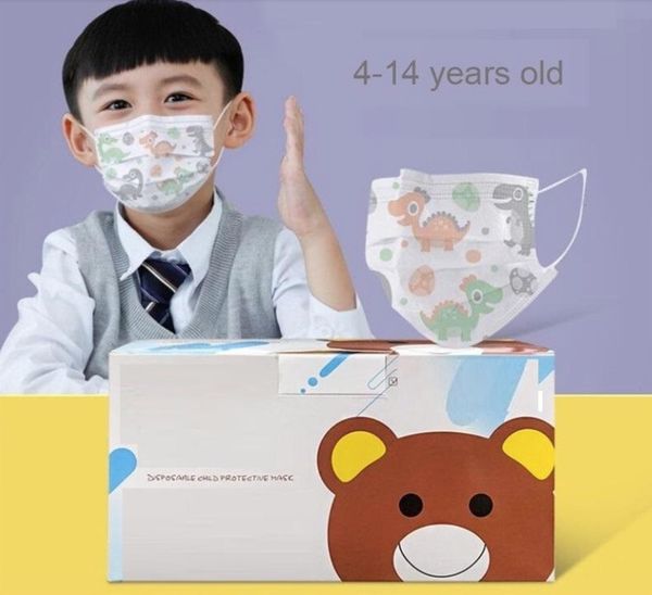 

ship 8hours kids masks designer face mask fashion cartoon child children 3layer disposable protective boys girls mascarilla
