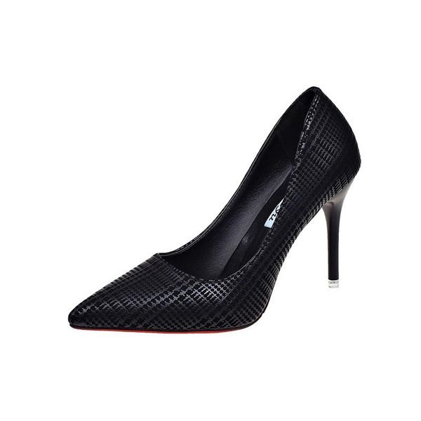 

2021 autumn new women's single shoes korean fashion fine with shallow mouth pointed high heels wild casual work shoes, Black