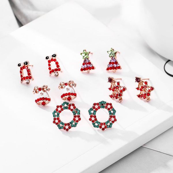 

stud christmas earrings tree bell garland 2021 statement fashion jewelry accessories, Golden;silver