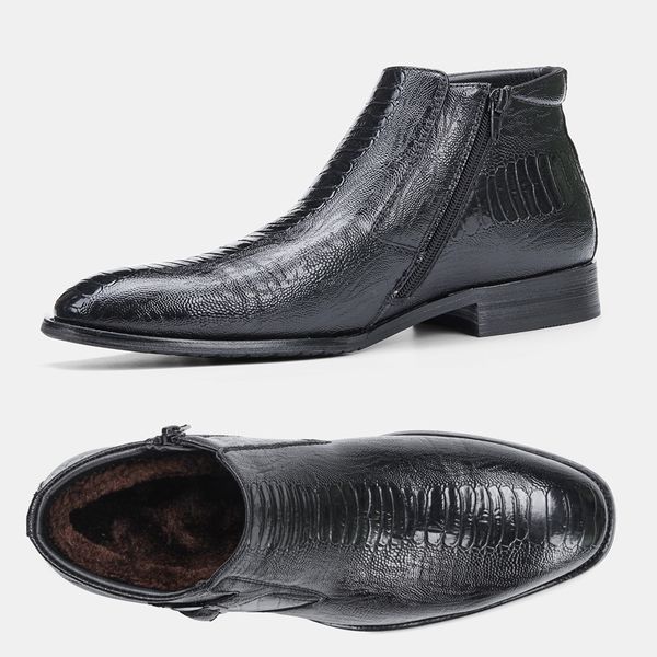 

wootten makes men's shoes size 40-46 leather of winter boots # dm5286c1, Black