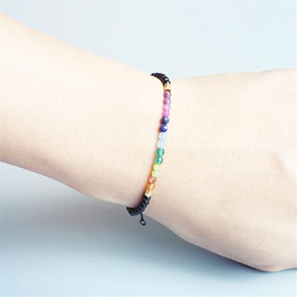 

mkendn handmade natural crystal yoga 7 chakras healing balance tibetan silver bracelet reiki prayer bracelets 7 colors stone sqcupd