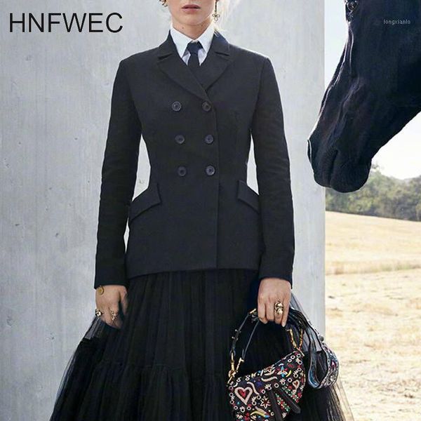 

2020 new spring and summer fashion women clothes notched collar full sleeves single breasted high waist blazer r7351, White;black