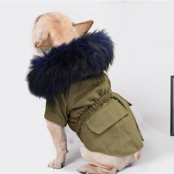 

warm winter dog jacket pet dog clothes coat hooded fur pets dogs clothing for small medium large dogs french bulldog ro sqcxjy