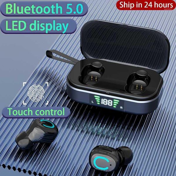 

new tws wireless headphones bluetooth v5.0 earphones music earbuds headsets dual hd call hifi sound touch control led display1