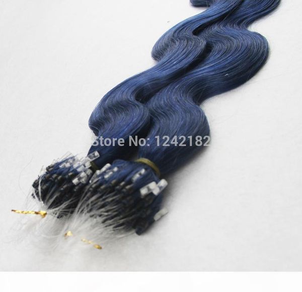 

new brazilian micro loop remy hair extensions,7a micro loop ring human hair extensions 100g lot blue color,ing, Black