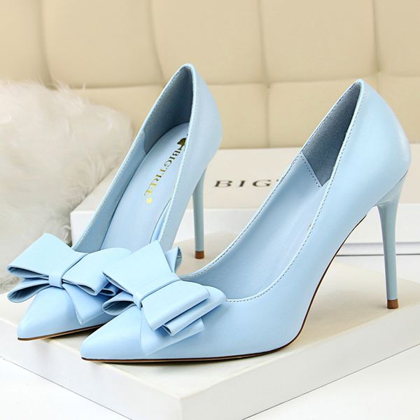 

2021 new woman fetish ten inches high wedding scarpins blue stripper shoes big size stiletto heels valentine bombs sztg, Black