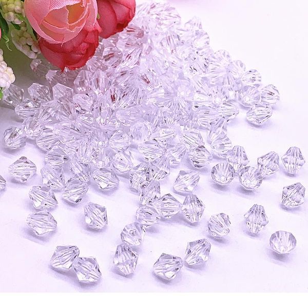

wholesale 4/6/8/10/12/14/16mm faceted acrylic beads transparent white loose spacer beads for jewelry making diy acc qyltja, Crystal