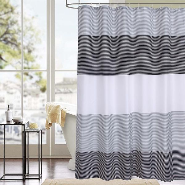 

stripes fabric bathroom curtain decor precise waterproof shower curtain fastness bath curtains shower1