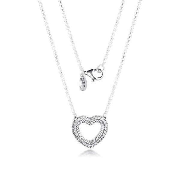 

2020 new autumn silver snake chain pattern heart necklace 925 sterling silver jewelry chain pendant necklaces for women men