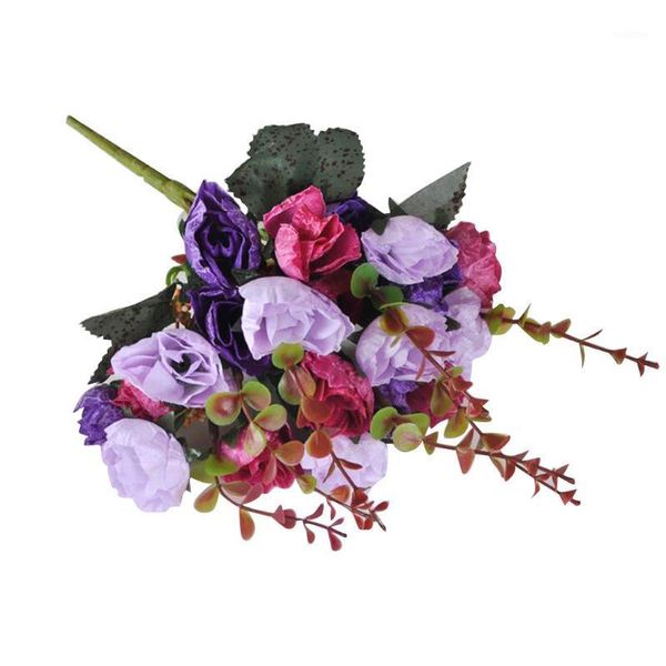 

artificial 21-head rose silk flower for wedding ornament home decorations1