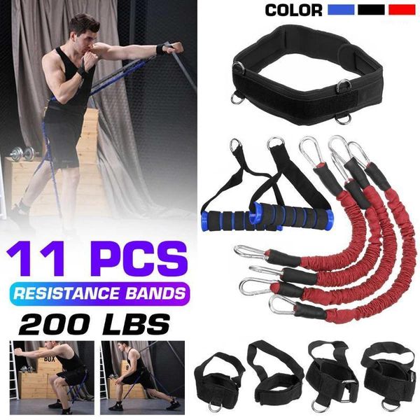 

new 11pcs resistance ropes set elastic force squat training tools taekwondo yoga pilates resistance band elastic rope pull rope1