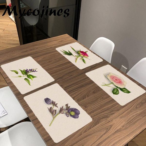

table cloth retro beautiful flower pattern mat creative napkin for wedding kitchen 32*42cm decor car dining placemat
