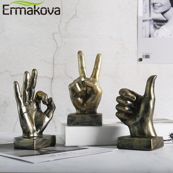 

ermakova resin gesture finger figurines american retro ornaments home coffee shop model room soft decoration furnishings