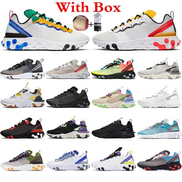 

with box react element mens womens 87 55 running shoes gravity purple black iridescent pastel hues mens trainers fashion sports sneakers