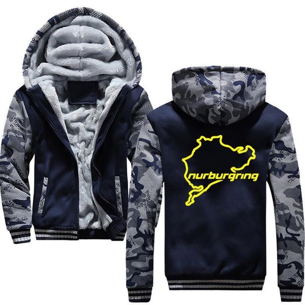

толстовка для мужчин 2019 горячая распродажа nurburgring racing casual coussusit mens набор зимний флис толстый куртка с капюшоном, Black