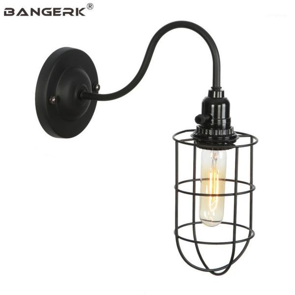 

industrial retro wall lamp led 110v~220v loft switch iron cage edison sconce wall lights antique home decor lighting fixtures1