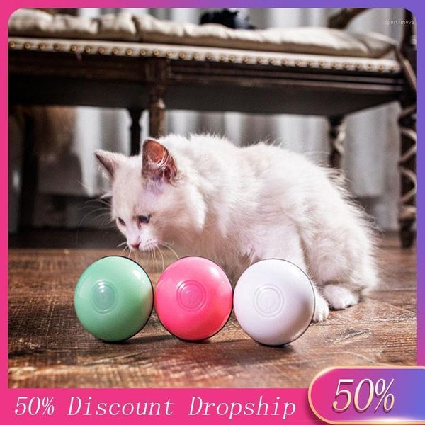 

cat toys ball interactive led glowing automatic 360 degree playing for kitten dog1