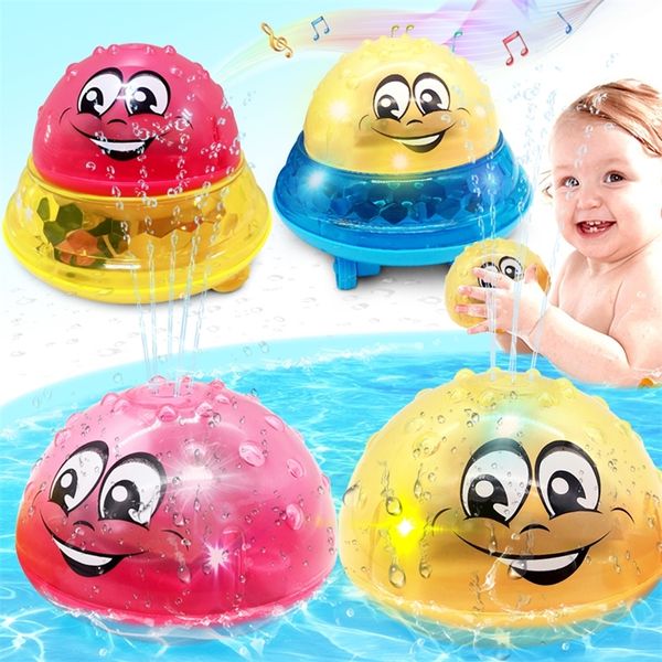 Bad Spielzeug Spray Wasser Licht Drehen mit Dusche Pool Kinder Spielzeug für Kinder Kleinkind Schwimmen Party Badezimmer LED Licht Spielzeug geschenk LJ201019