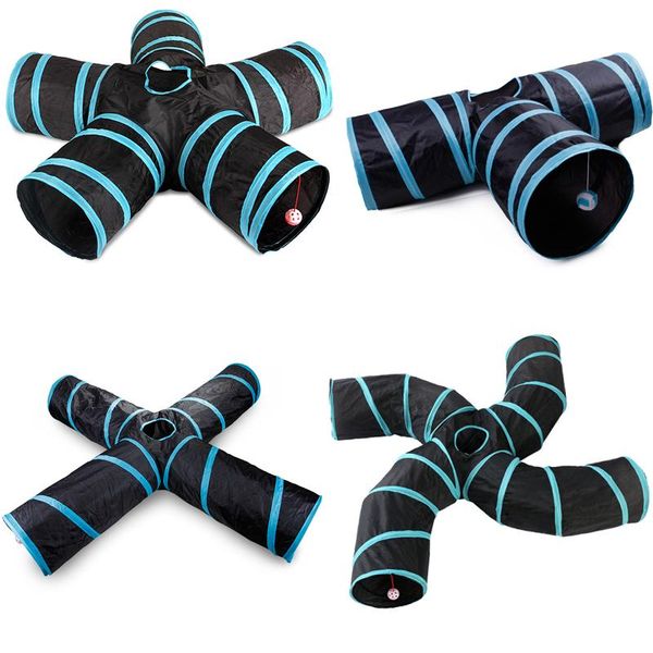 

cat toys indoor 2/3/4 5-way collapsible tunnel tube kitty bored pet peek hole toy puppy kitten