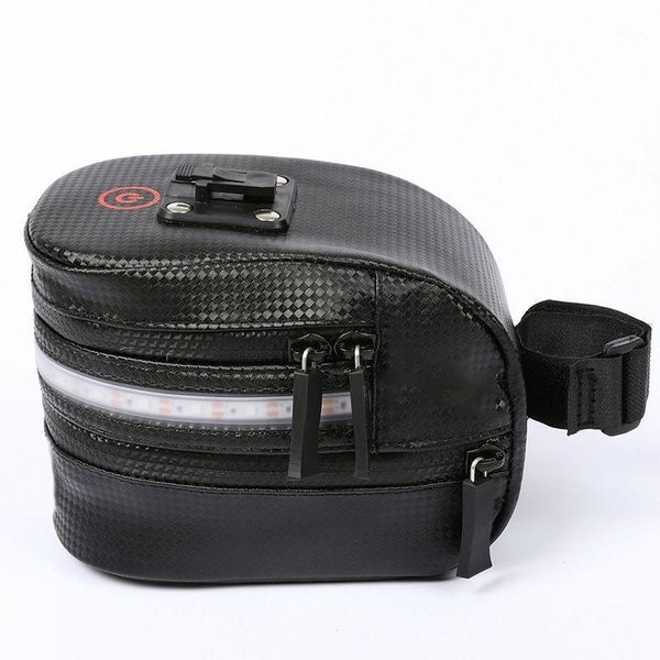 

cycling bags bicycle bag with light reflective anti-collision belt seat saddle back m1