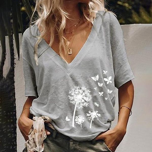 

floral print blouse women short sleeve v neck shirt loose plus size bluzka damska ladies shirts women blusas feminina, White