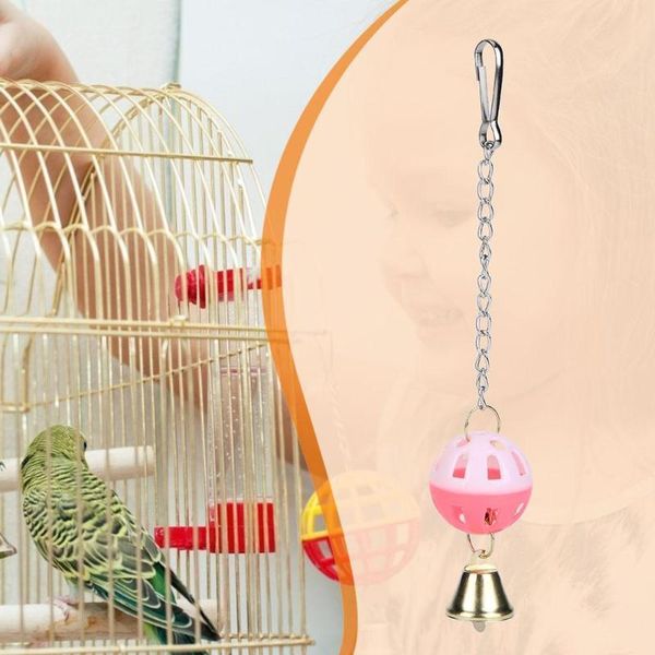 

toys pet parrot bird parakeet climb bite chew hanging swing bell ball toy