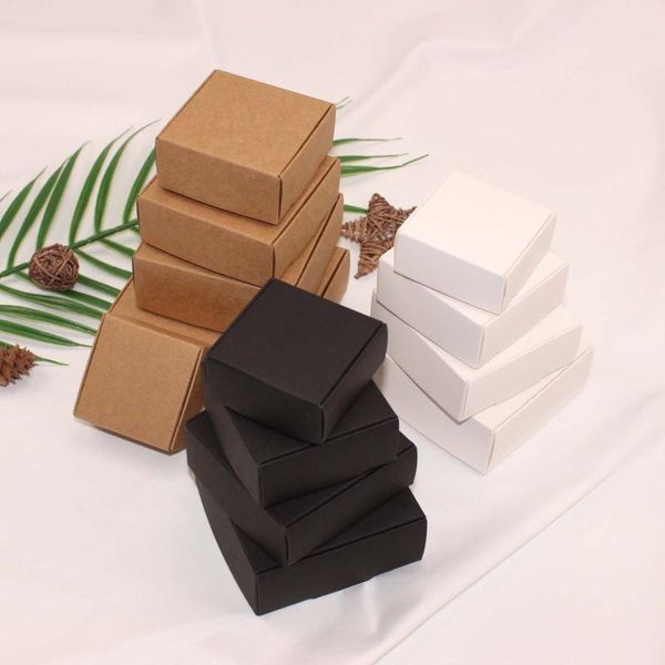 

50 100pcs white black kraft paper gift packaging boxkraft cardboard handmade soap candy boxpersonalized craft paper gift box h jllefd