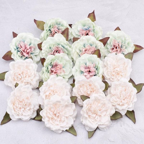 

30pcs white peony artificial silk flower heads decorative scrapbooking for home wedding birthday decoration fake rose bbyurc