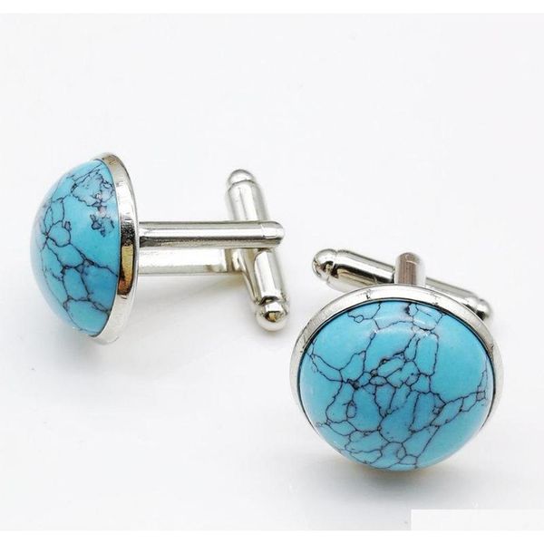 

2 pc fashion round metal cufflinks men's shirts cufflinks groom wedding gift items bmmta, Silver