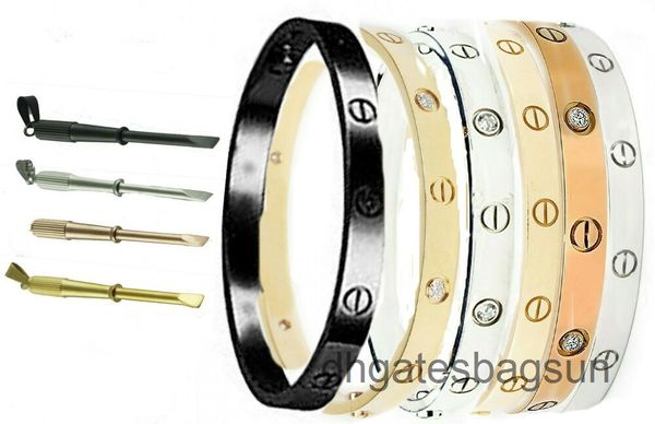 

screwdriver screw steel bangle love bracelet silver gold black rose not fade