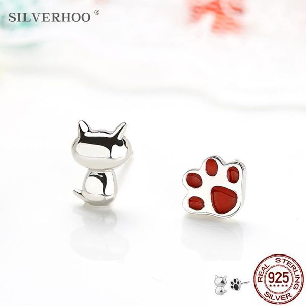 

stud silverhoo 925 sterling silver earrings woman fashion 2021 romantic anniversary to send friends cute gifts1, Golden;silver