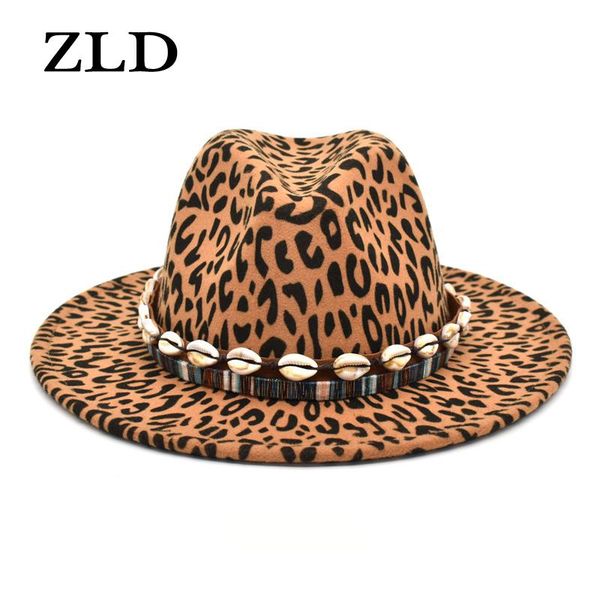 

ZLD Simplicity vintage Fedoras hat men women Felt hats fashion Cow pattern All-match ladies Jazz caps Casual outdoor Cowboy cap, Blue;gray