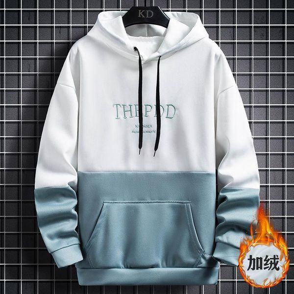 

sweater men's winter plus velvet thick korean loose casual sports jacket trend men's autumn jacket hoodie, Black