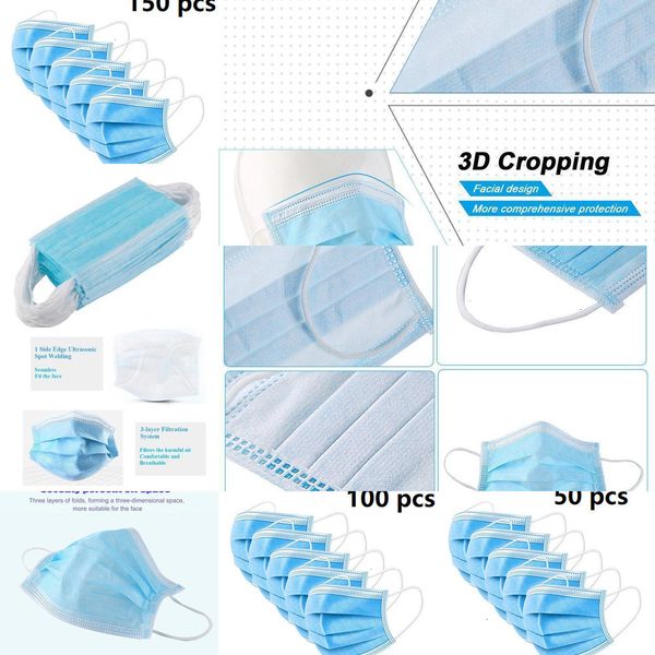 

mask masks face fast 50factory delivery mouth 3-layer non woven disposable anti-dust meltblown clot mpj4 45pid