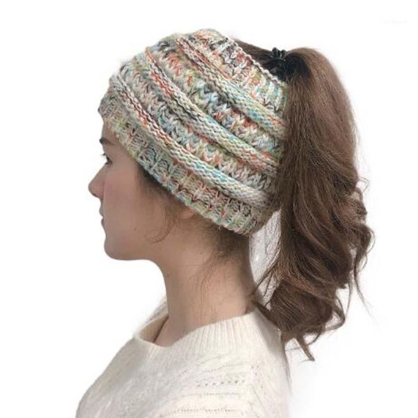 

wholesale europe america multicolor empty head knitted cap autumn winter warm brand skullies beanies women hair band1, Blue;gray