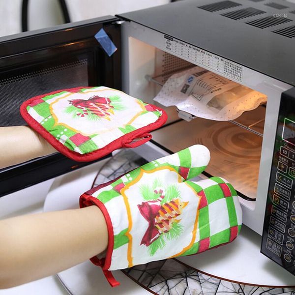 

christmas decorations 1 set decoration multifunction anti- gloves microwave oven insulation mat xmas party supply home decor 41