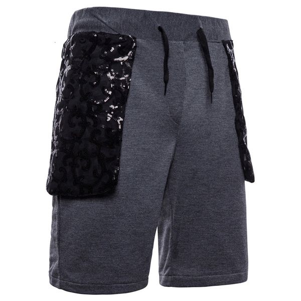

ins men's design sequin lace decoration casual sports shorts fashion, White;black