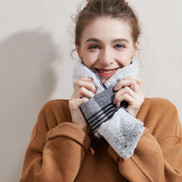 

winter warm scarf heated scarf usb women heating scarf couple 3 modes ajustable neckerchief plush collar scarves dda836, Blue;gray