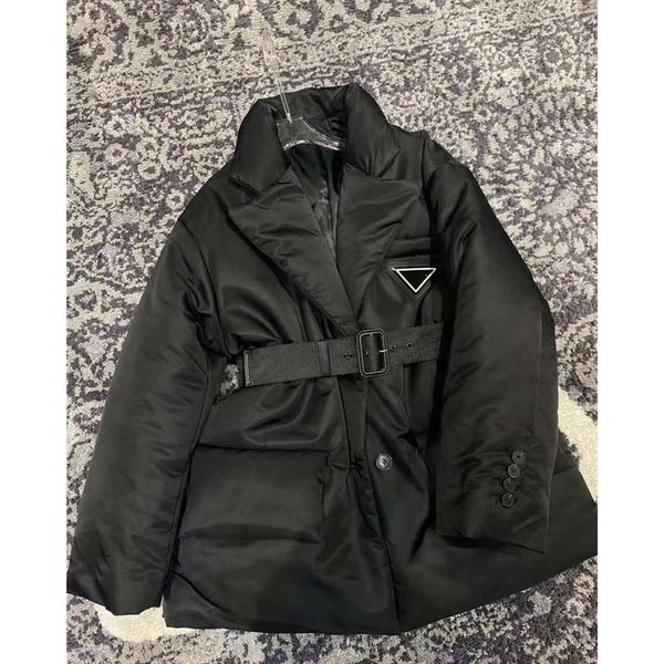

women jacket down parkas long coat winter style with betl corset lady slim fashion jackets pocket outsize warm coats 20 winter new clothes, Black