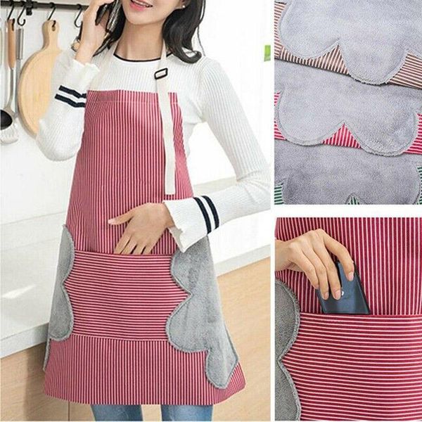 

aprons dual-use hand apron waterproof oil-proof female home kitchen cooking adjustable buckle ti991