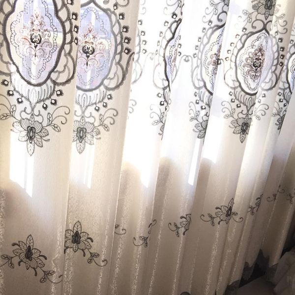 

curtain & drapes 2021 europe embroidered tulle window curtains for living room/ bedroom blackout treatment /drapes home decor