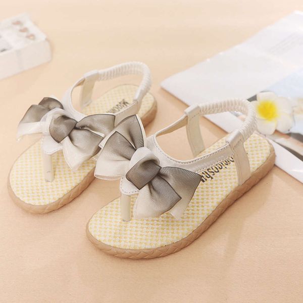 

clip girls' sandals summer beach children's sho korean with bow, Black;red